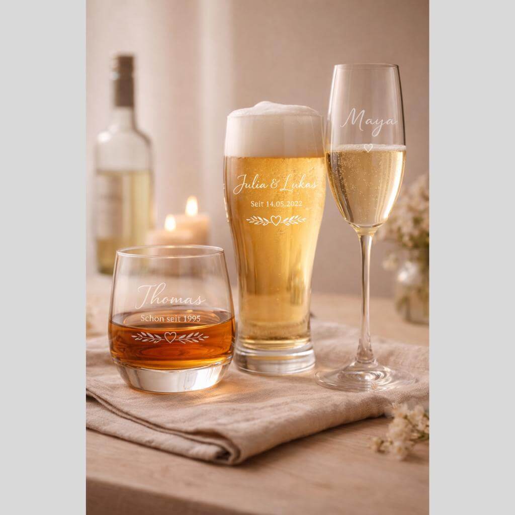 Sektglas mit Gravur