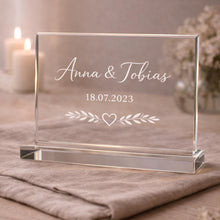 Glasplatte mit Gravur