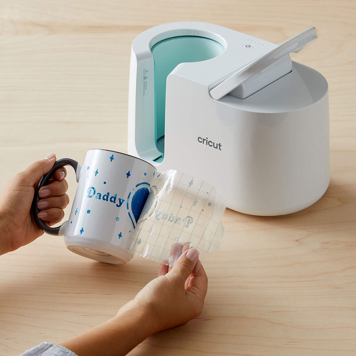 Abgeschrägter Keramiktassen-Rohling – Meerblau, 425 ml