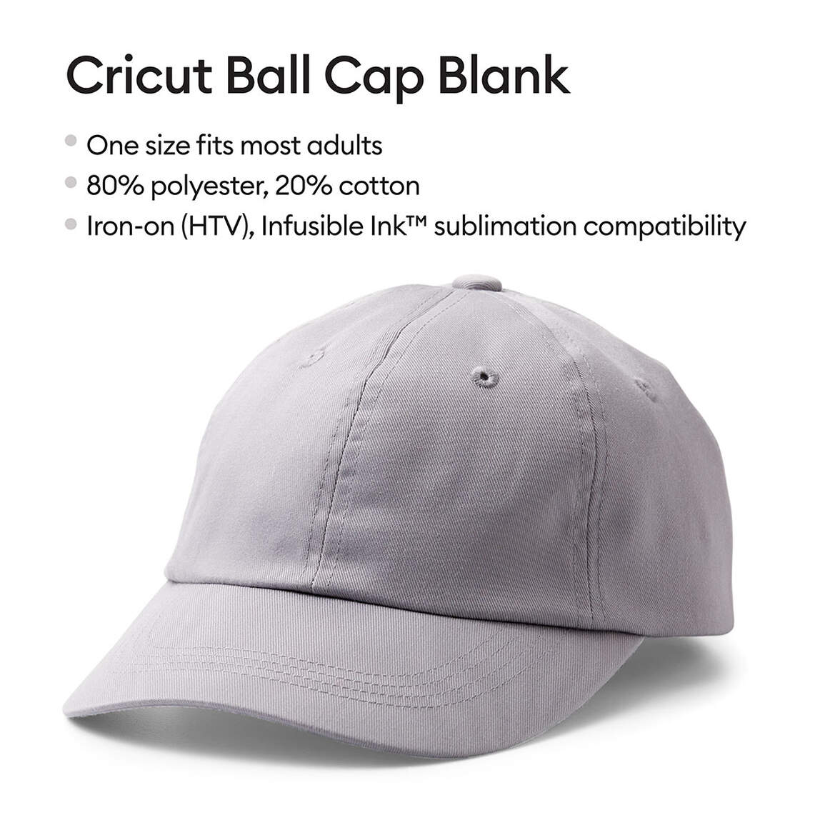 Cricut Baseball-Cap-Rohling, grau