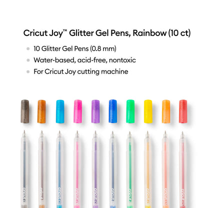 Cricut Joy™ Glitzer-Gelstifte, 0,8 mm, Regenbogenfarben (10 Stk.)