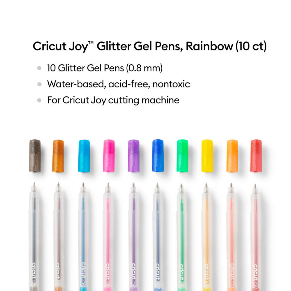 Cricut Joy™ Glitzer-Gelstifte, 0,8 mm, Regenbogenfarben (10 Stk.)