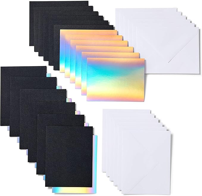 Cricut Insert Cards, Schwarz/Silber Holografisch