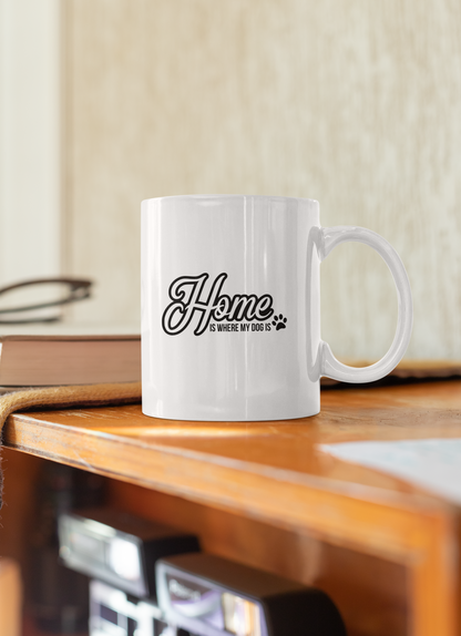 Home is where may Dog is - Kaffeetasse s/w