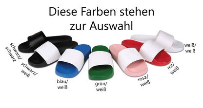 Personalisierte Badeschlappen Gr.36-47 versch. Farben