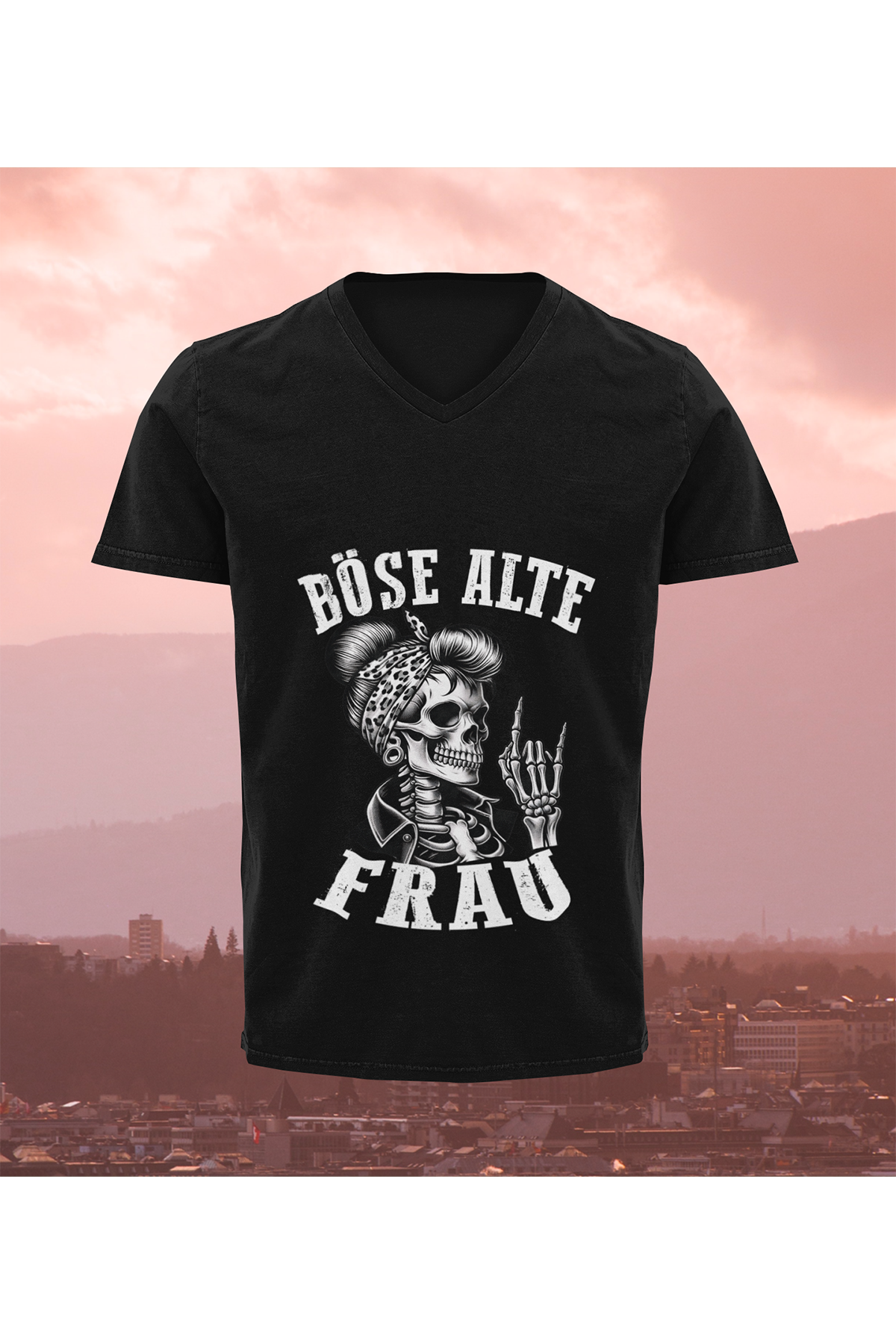 T-Shirt Böse alte Frau D3