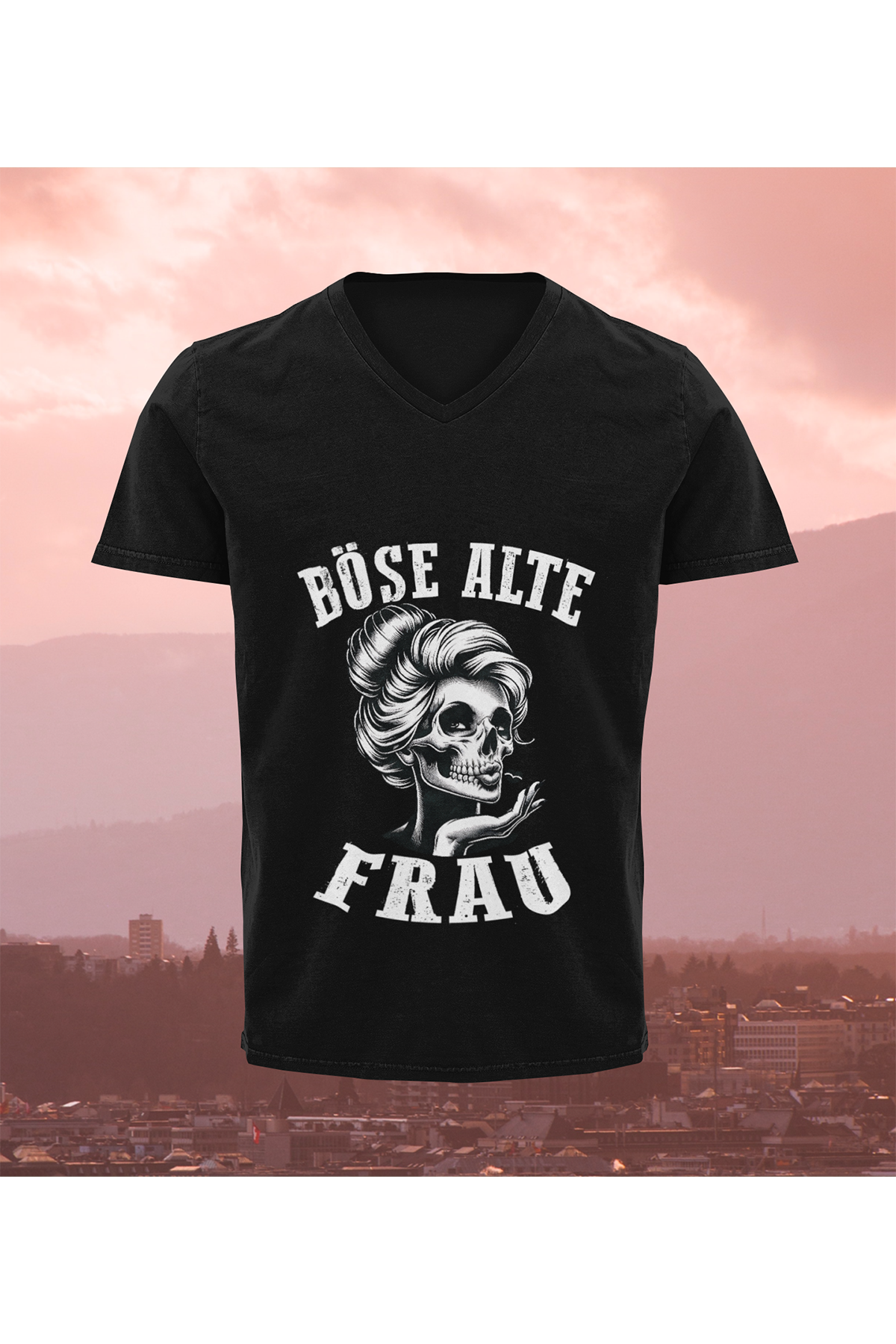 T-Shirt Böse alte Frau D6