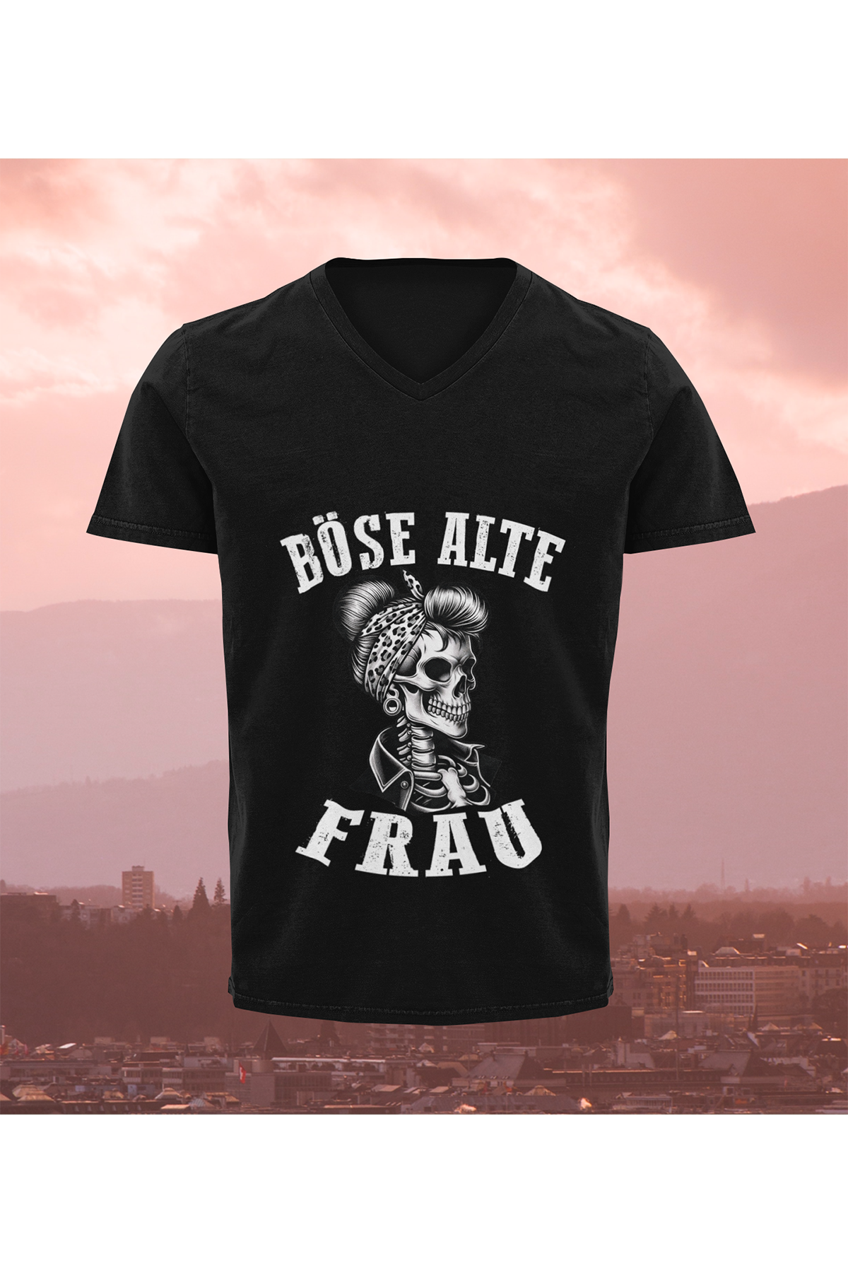 T-Shirt Böse alte Frau D4