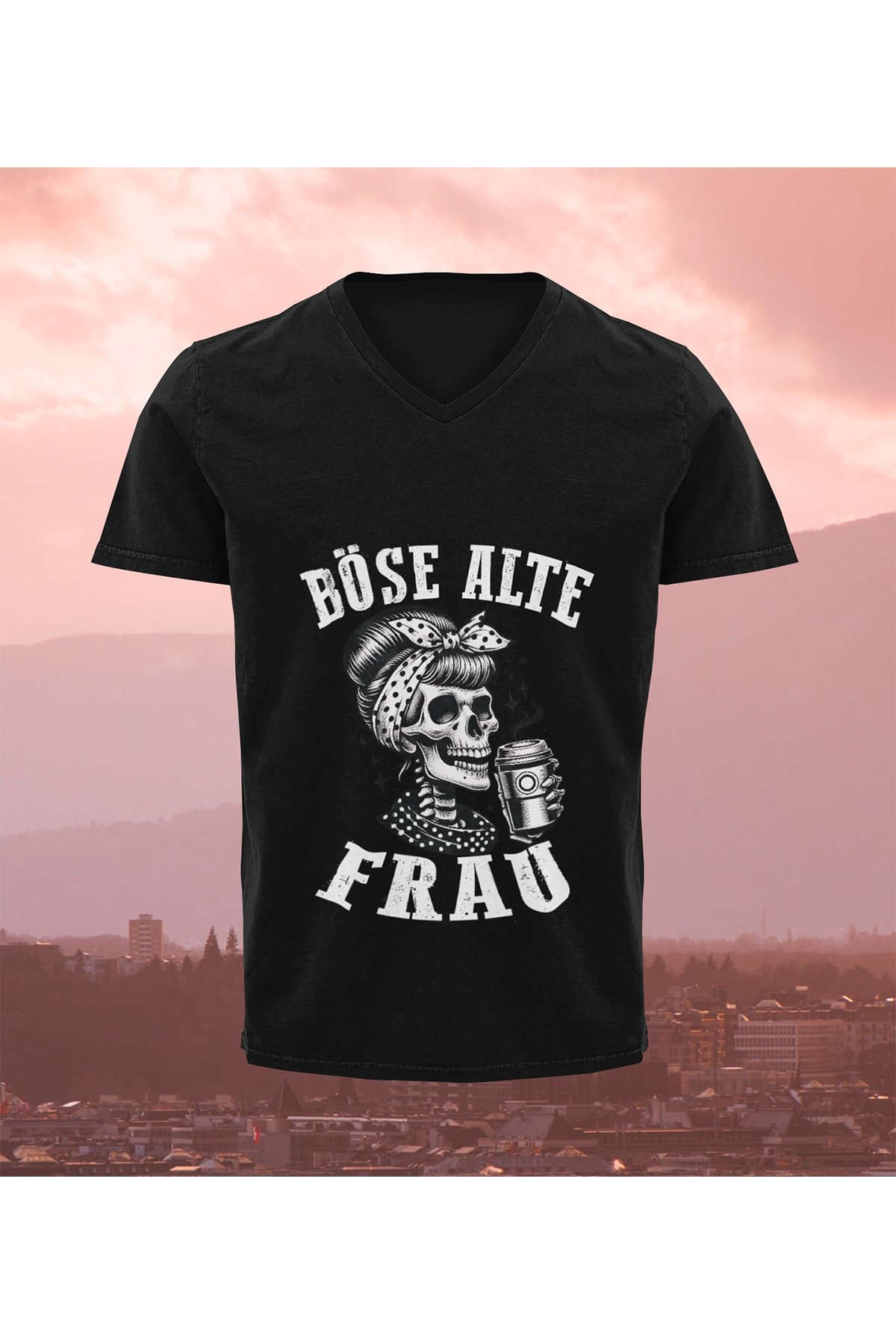T-Shirt Böse alte Frau D7